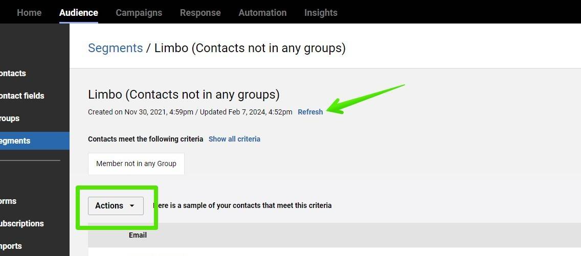 Archiving contacts in Emma